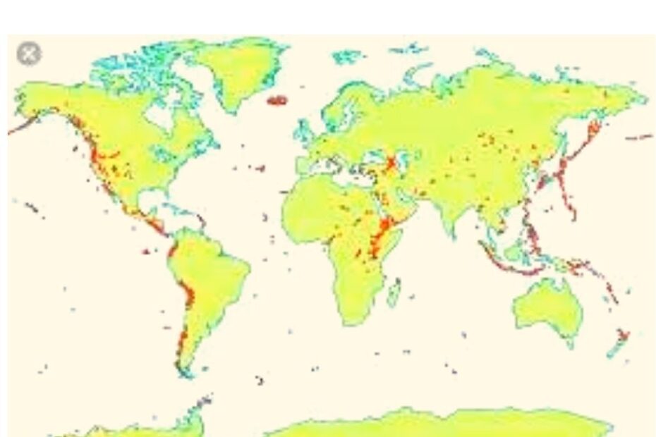 ज्वालामुखी का विश्व वितरण World Distribution of Volcanoes